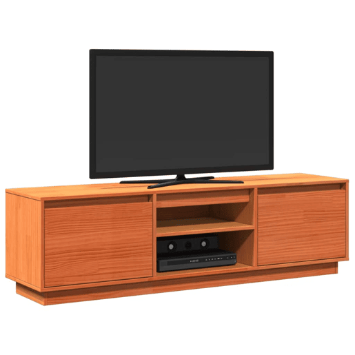 Móvel de TV - Modulo de TV - Armário de TV 140x35x40 cm madeira de pinho maciça castanho mel