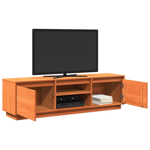 Móvel de TV - Modulo de TV - Armário de TV 140x35x40 cm madeira de pinho maciça castanho mel
