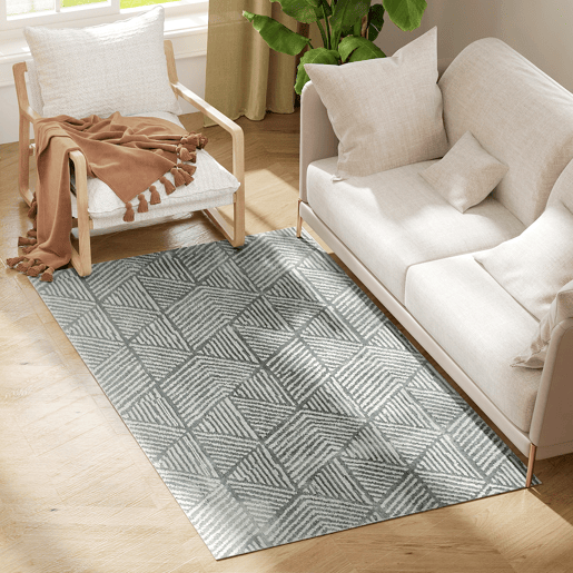 HOMCOM Tapete Sala de Estar 170x120 cm Tapete Lavável na Máquina de Lavar Pelo Curto Estilo Moderno Tapete para Sala de Estar Quarto Sala de Jantar Cinzento Escuro