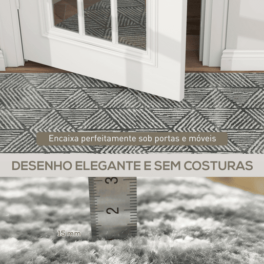 HOMCOM Tapete Sala de Estar 170x120 cm Tapete Lavável na Máquina de Lavar Pelo Curto Estilo Moderno Tapete para Sala de Estar Quarto Sala de Jantar Cinzento Escuro