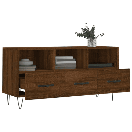 Móvel de TV - Modulo de TV - Armário de TV 102x36x50 cm derivados de madeira carvalho castanho