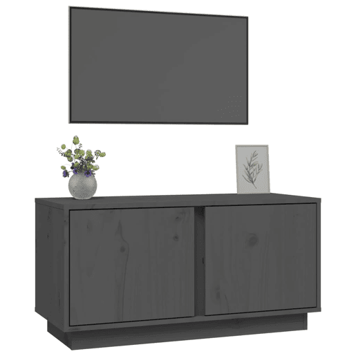 Móvel de TV - Modulo de TV - Armário de TV 80x35x40,5 cm madeira de pinho maciça cinzento