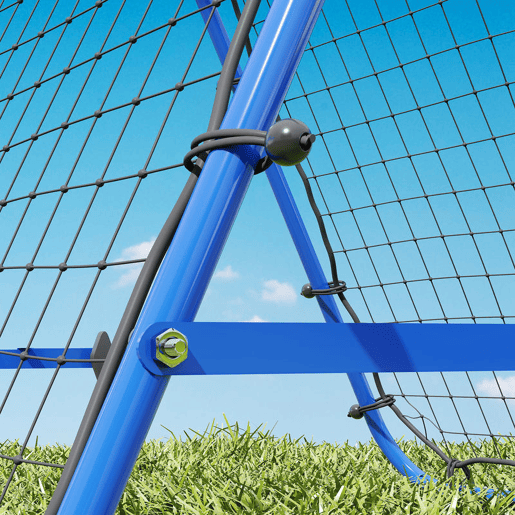 HOMCOM Rede de Rebote Dobrável para Treino Desportivo Ajustável em 5 Níveis de Ângulo com Tubo de Aço para Futebol Ténis e Basebol 100x95x90 cm Azul