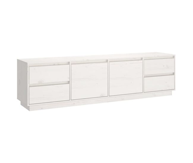 Mueble TV - Mesa de TV madera maciza de pino blanco 176x37x47,5 cm
