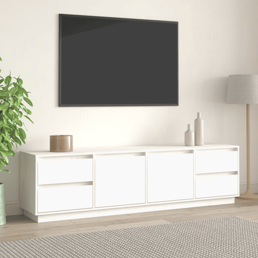 Móvel de TV - Modulo de TV - Armário de TV 176x37x47,5 cm madeira de pinho maciça branco