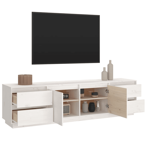 Móvel de TV - Modulo de TV - Armário de TV 176x37x47,5 cm madeira de pinho maciça branco