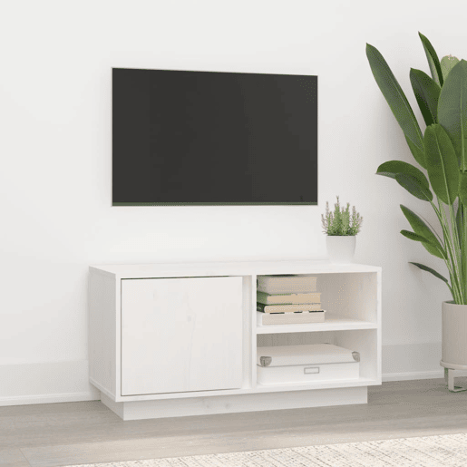 Móvel de TV - Modulo de TV - Armário de TV 80x35x40,5 cm madeira de pinho maciça branco