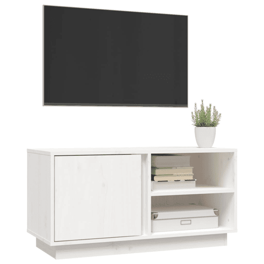 Móvel de TV - Modulo de TV - Armário de TV 80x35x40,5 cm madeira de pinho maciça branco