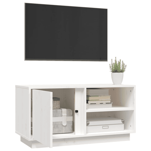 Móvel de TV - Modulo de TV - Armário de TV 80x35x40,5 cm madeira de pinho maciça branco