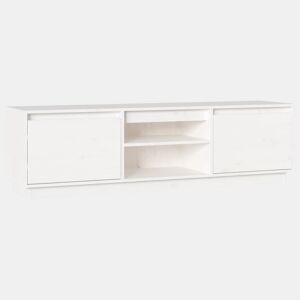 Móvel de TV - Modulo de TV - Armário de TV 140x35x40 cm madeira de pinho maciça branco
