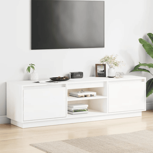 Móvel de TV - Modulo de TV - Armário de TV 140x35x40 cm madeira de pinho maciça branco