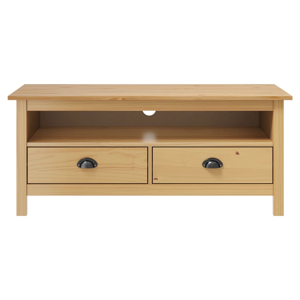 mueble tv - mesa de tv hill madera maciza pino marron miel 110x40x47 cm