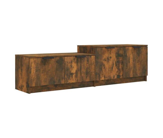 Mueble para tv - mueble tv - mesa de tv madera contrachapada roble ahumado 158,5x36x45cm