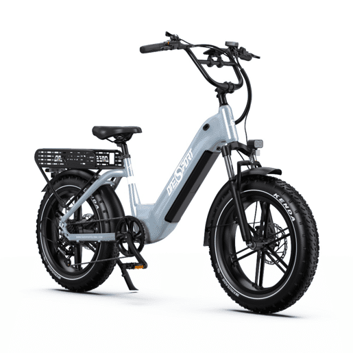 Bicicleta Elétrica ONESPORT OT08 - Motor 500W Bateria 48V18AH Pneus De 20 Polegadas Travões Disco - Cinza