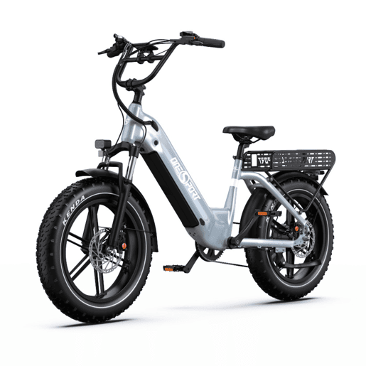 Bicicleta Elétrica ONESPORT OT08 - Motor 500W Bateria 48V18AH Pneus De 20 Polegadas Travões Disco - Cinza