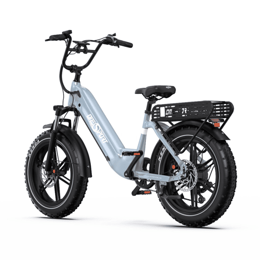 Bicicleta Elétrica ONESPORT OT08 - Motor 500W Bateria 48V18AH Pneus De 20 Polegadas Travões Disco - Cinza
