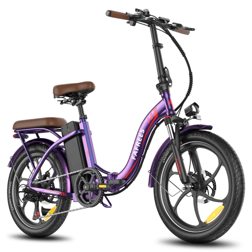 Bicicleta Elétrica FAFREES F20+ Pro - Motor 250W Bateria 36V22.5Ah Pneus De 20 Polegadas Travões De Disco Mecânicos - Roxo Rosa