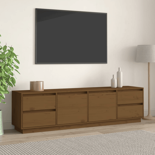 Móvel de TV - Modulo de TV - Armário de TV 176x37x47,5 cm madeira de pinho maciça castanho mel
