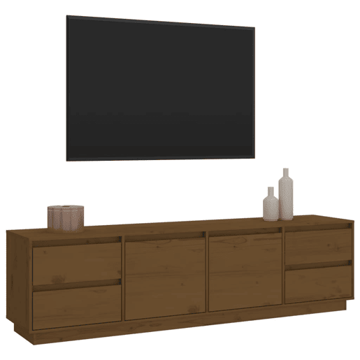 Móvel de TV - Modulo de TV - Armário de TV 176x37x47,5 cm madeira de pinho maciça castanho mel