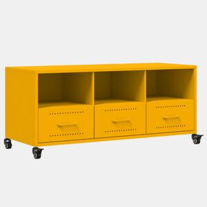 Móvel de TV - Modulo de TV - Armário de TV 100,5x39x43,5 cm aço amarelo mostarda