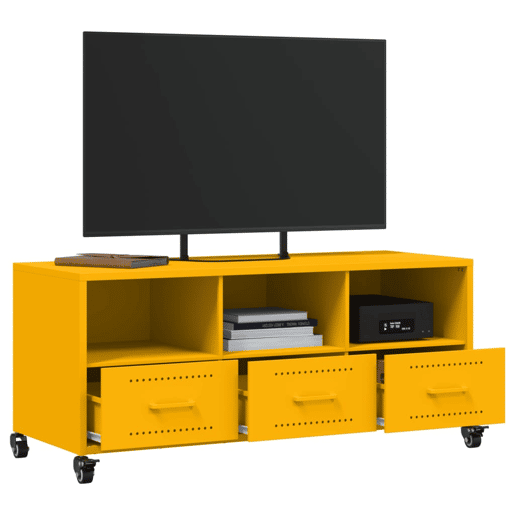Móvel de TV - Modulo de TV - Armário de TV 100,5x39x43,5 cm aço amarelo mostarda
