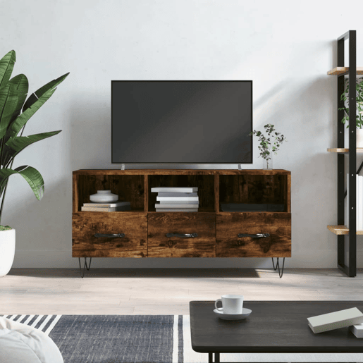 Móvel de TV - Modulo de TV - Armário de TV 102x36x50 cm derivados de madeira carvalho fumado