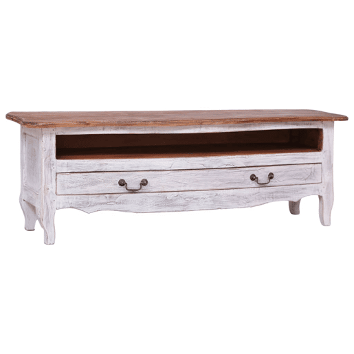 Móvel de TV - Modulo de TV - Armário de TV 120x30x40 cm madeira de mogno maciça branco Móvel de TV - Modulo de TV - Armário de TV 120x30x40 cm madeira de mogno maciça branco