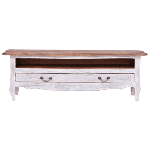 Móvel de TV - Modulo de TV - Armário de TV 120x30x40 cm madeira de mogno maciça branco Móvel de TV - Modulo de TV - Armário de TV 120x30x40 cm madeira de mogno maciça branco