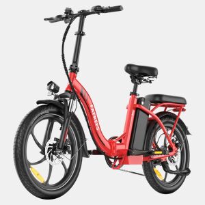 Bicicleta Elétrica FAFREES F20+ - Motor 250W Bateria 36V20Ah Pneus De 20 Polegadas Travões De Disco Mecânicos - Vermelho
