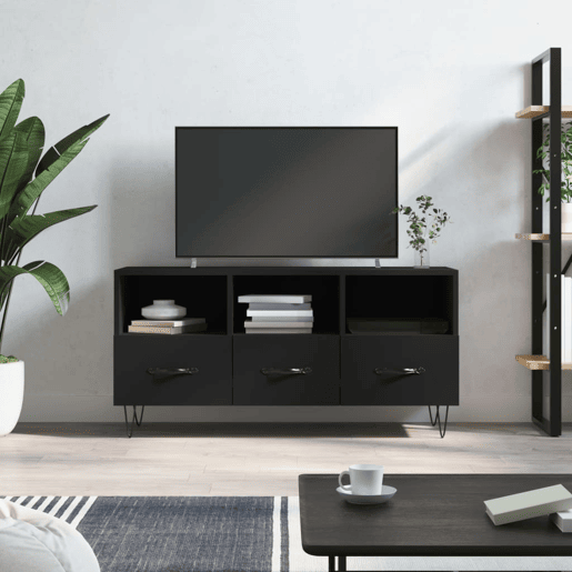 Móvel de TV - Modulo de TV - Armário de TV 102x36x50 cm derivados de madeira preto
