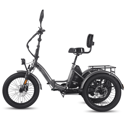 Triciclo Elétrico FAFREES F20 Mate - Com Encosto Motor 500W Bateria 48V23.45AH Pneus De 20 Polegadas - Cinza