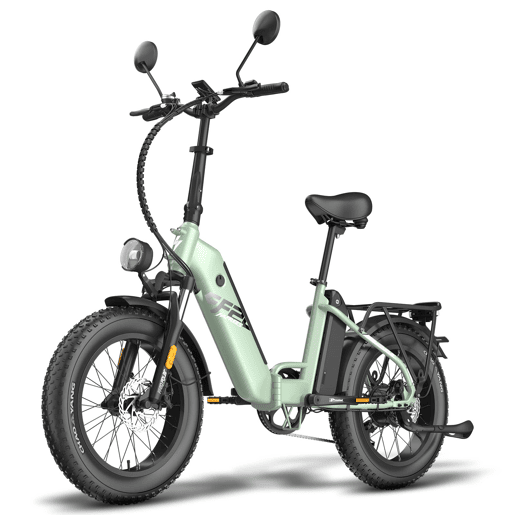 E-bike FAFREES FF20 Polar - Motor 500W Bateria 48V 13.4AH*2 Pneus De 20 Polegadas Freios a Disco Mecânicos - Verde
