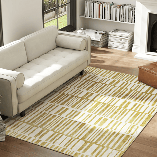 HOMCOM Tapete Sala de Estar 170x120 cm Tapete Lavável na Máquina de Lavar Pelo Curto Estilo Moderno Tapete para Sala de Estar Quarto Sala de Jantar Creme