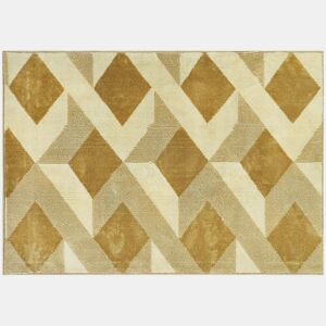 HOMCOM Tapete Sala de Estar 170x120 cm Tapete Lavável na Máquina de Lavar Pelo Curto Estilo Moderno Tapete para Sala de Estar Quarto Sala de Jantar Creme e Marrom Claro