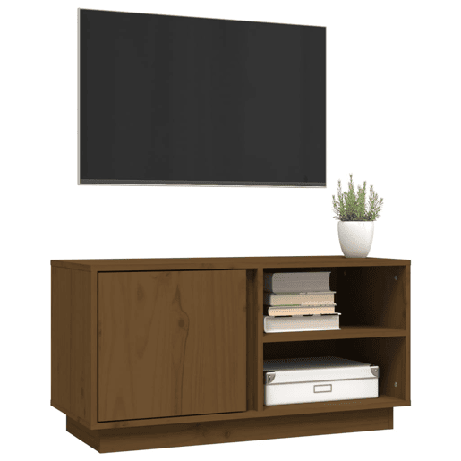 Móvel de TV - Modulo de TV - Armário de TV 80x35x40,5 cm madeira de pinho maciça castanho mel Móvel de TV - Modulo de TV - Armário de TV 80x35x40,5 cm madeira de pinho maciça castanho mel