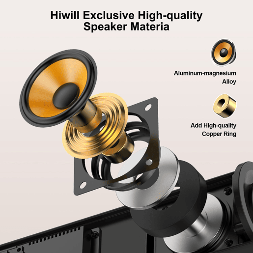 Hiwill A21 Barra de Som - 2.1 Dolby Atmos 200W com Subwoofer 5,25 - Preto
