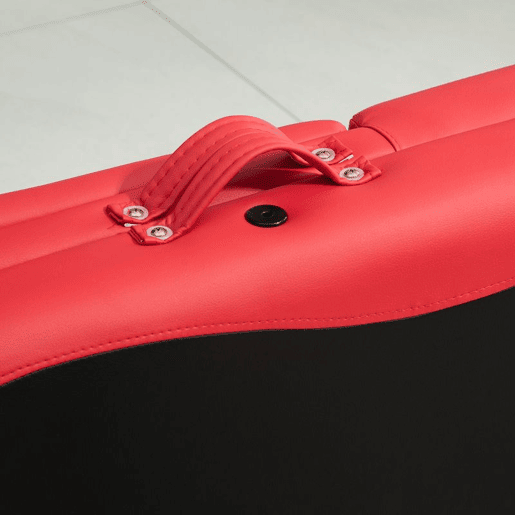HOMCOM Marquesa de Massagem Dobrável, Marquesa Estética Profissional em Alumínio com Altura Ajustável, 3 Zonas, Apoio de Cabeça, Apoios para Braços, para Tatuagem, Fisioterapia, Preto e Vermelho