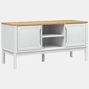 Móvel de TV - Modulo de TV - Armário de TV FLORO 114x43x55 cm madeira de pinho maciça branco