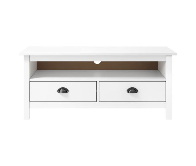 Mueble tv - mesa de tv hill madera maciza de pino blanco 110x40x47 cm
