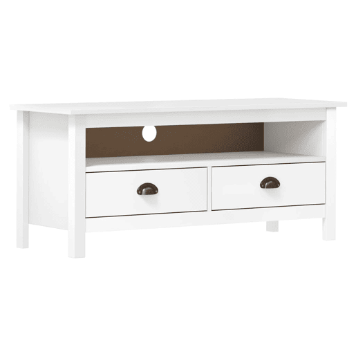 Móvel de TV - Modulo de TV - Armário de TV Hill 110x40x47 cm pinho maciço branco