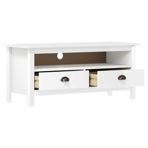 Móvel de TV - Modulo de TV - Armário de TV Hill 110x40x47 cm pinho maciço branco