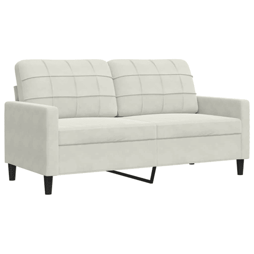 vidaXL 3 pcs conjunto de sofás com almofadões veludo cor creme
