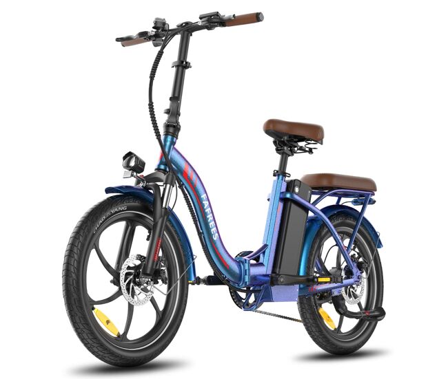E-bike fafrees f20+ pro - motor 250w batería 36v22.5ah neumáticos de 20 pulgadas frenos mecánicos de disco - aurora azul