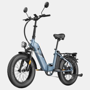 E-bike FAFREES FF20 Polar - Motor 500W Bateria 48V 13.4AH*2 Pneus De 20 Polegadas Freios a Disco Mecânicos - Azul-acinzentado