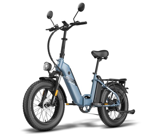Fafrees ff20 polar e-bike - motor 500w 48v 2x13.4ah batería neumáticos de 20 pulgadas frenos mecánicos - gris azul