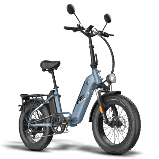 E-bike FAFREES FF20 Polar - Motor 500W Bateria 48V 13.4AH*2 Pneus De 20 Polegadas Freios a Disco Mecânicos - Azul-acinzentado