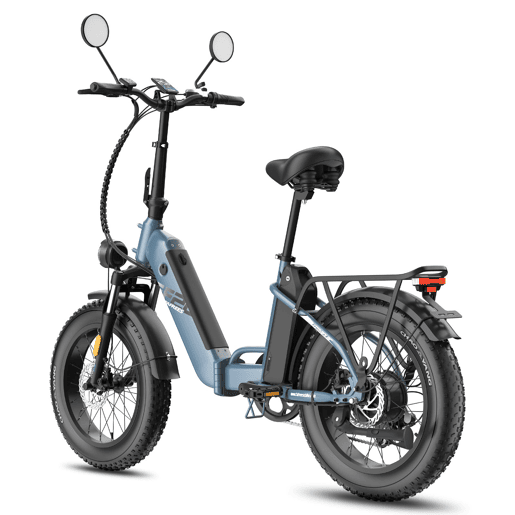 E-bike FAFREES FF20 Polar - Motor 500W Bateria 48V 13.4AH*2 Pneus De 20 Polegadas Freios a Disco Mecânicos - Azul-acinzentado