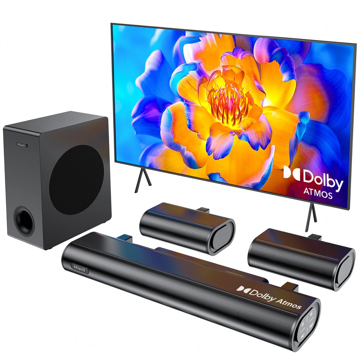 Hiwill A51 Barra de Sonido - 5.1 Dolby Atmos 380W Con Subwoofer