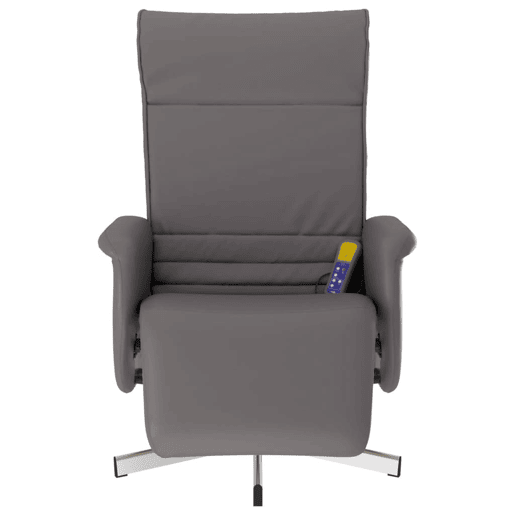 vidaXL Cadeira massagens reclinável capoio pés couro artificial cinza vidaXL Cadeira massagens reclinável capoio pés couro artificial cinza