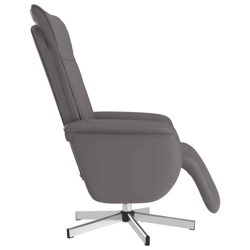 vidaXL Cadeira massagens reclinável capoio pés couro artificial cinza vidaXL Cadeira massagens reclinável capoio pés couro artificial cinza